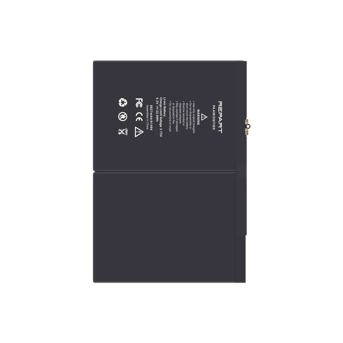Батерия — Apple iPad Air/iPad (2017)/iPad 6 (2018)/iPad 7 (10.2) (2019)/iPad 8 (10.2) 2020/iPad 9 (10.2) 2021 — 8827 mAh