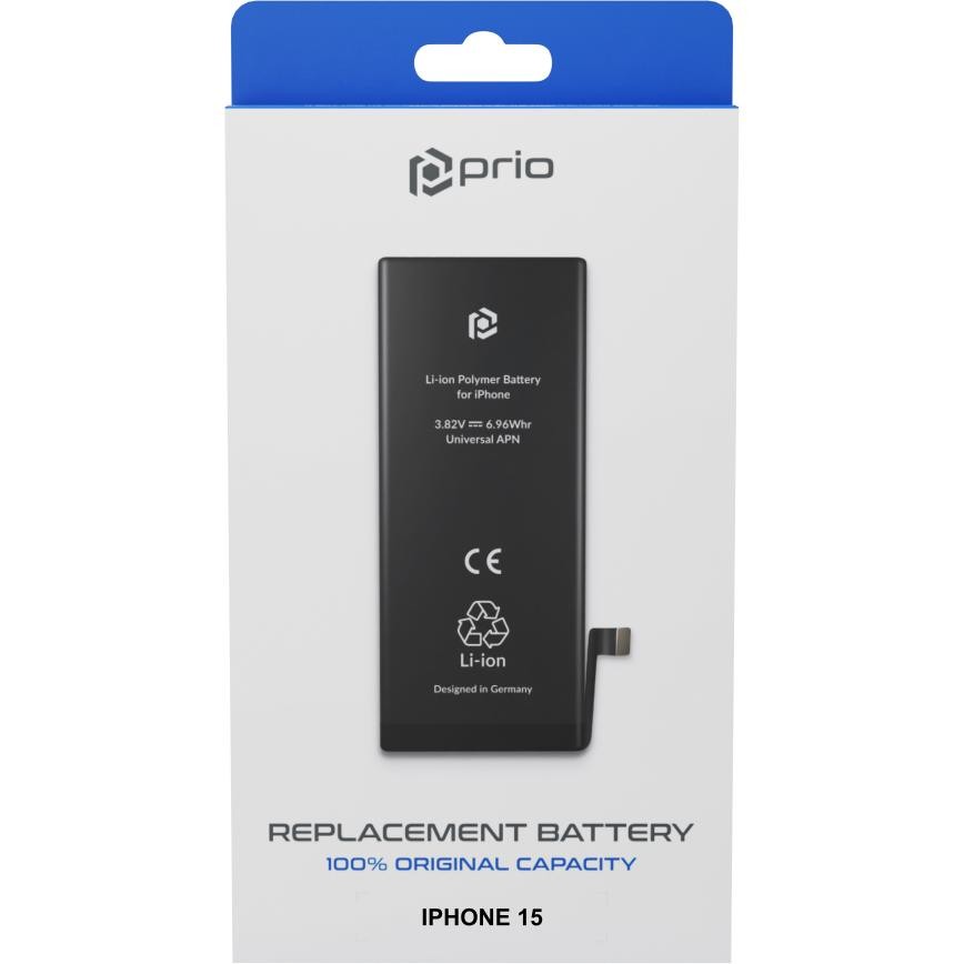 Prio Batteria per iPhone 15 (APN Universale), Batteria Smartphone