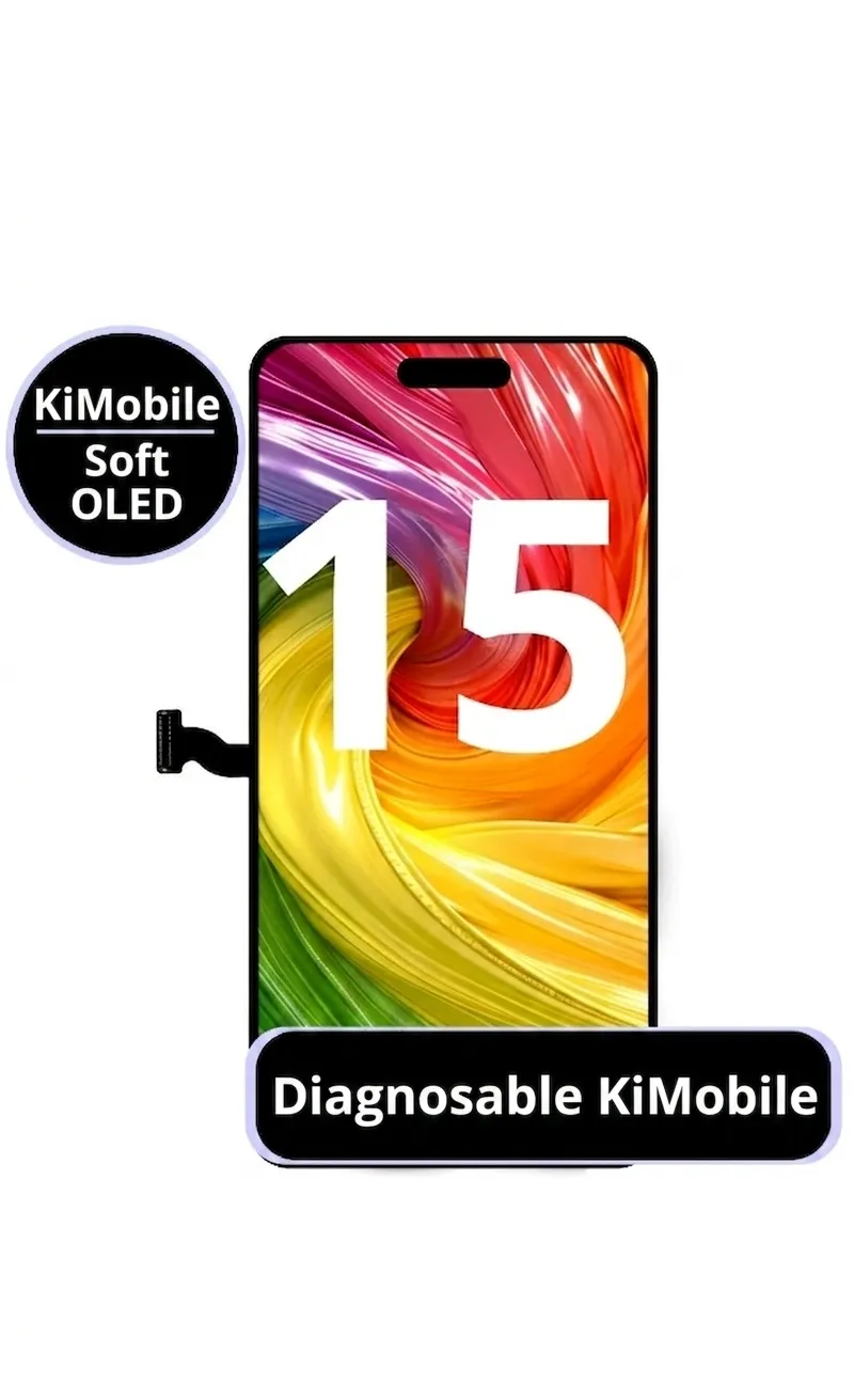 [APL-IP15-SOFT-OLED-DIAG] LCD дисплей + тъчскрийн — Apple iPhone 15 — Soft OLED — 120Hz — Diagnostic / Без предупредително съобщение — Черен  (копие)