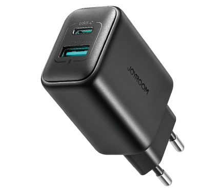 [CHGADP-JOY-1XA/C-25W-BCK] Заряден адаптер—Joyroom —25W–3A–1 x USB-A/1 x USB-C—Черно