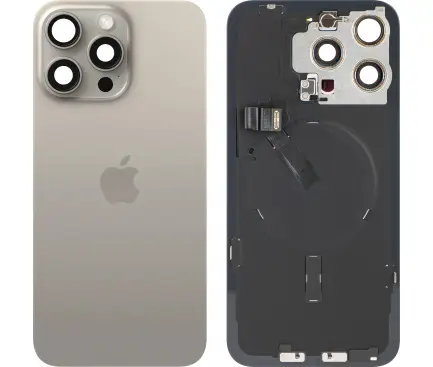 [APL-IP15PM-NATT-GR.A] Оригинален капак—iPhone 15 Pro Max—Black Titanium—Свален от телефон— Grade A