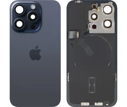 [APL-IP15PM-BLUT-GR.A] Оригинален капак—iPhone 15 Pro Max—Blue Titanium—Свален от телефон— Grade A