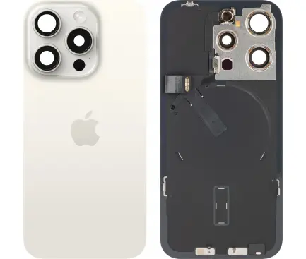  Оригинален капак—iPhone 15 Pro—White Titanium—Свален от телефон— Grade A  