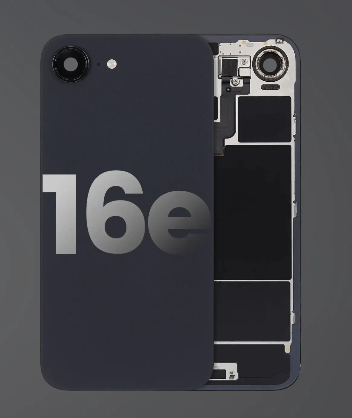 Оригинален капак — iPhone 16e свален от телефон Grade A Black/Черен